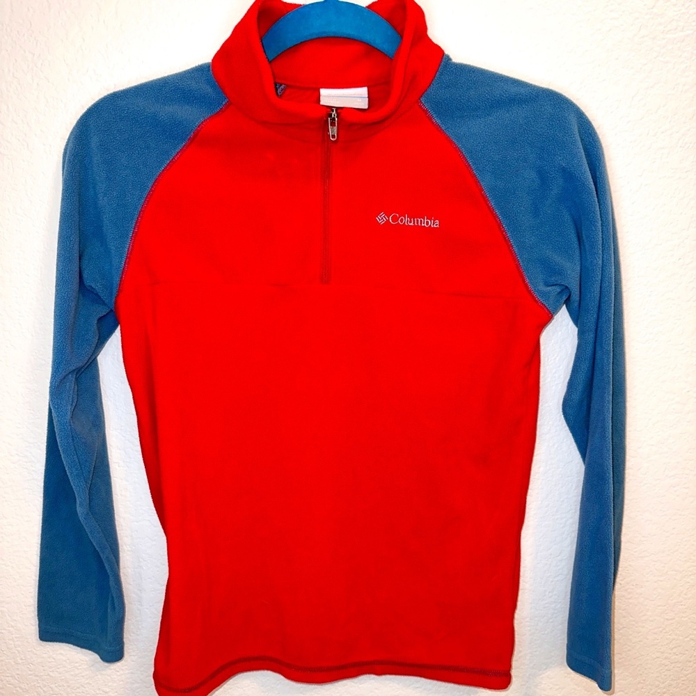 Red and Blue Columbia half zip pullover boys, medium 10-12